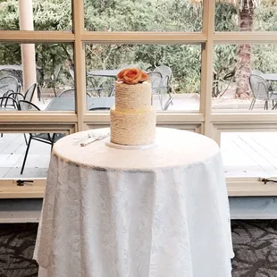 A simplistic Ruffle buttercream wedding cake.