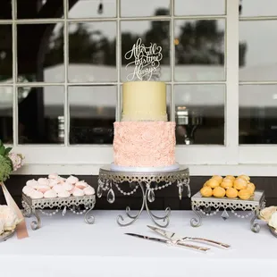 Our beautiful dessert display. Rented the platters from The Sweet Buffet Lady. Photo by Kirsten Marie Photography