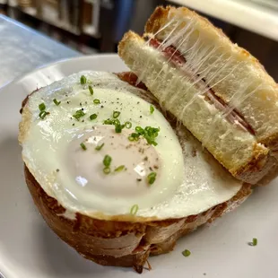 Croque Madame with non-GMO bread &amp; organic egg. Classic indulgence, upgraded!