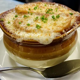 Organic onion soup, rich &amp; comforting!
