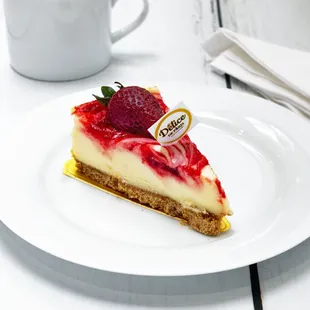 a piece of cheesecake on a plate