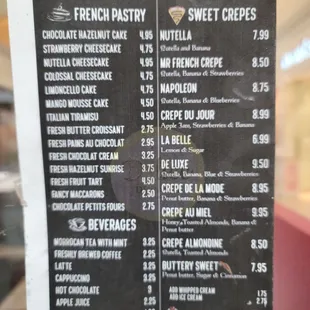 menu