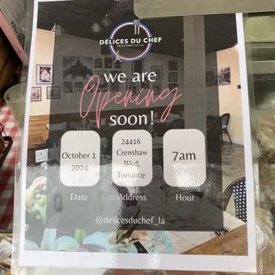 Delices du Chef is opening soon for breakfast in Torrance!!!