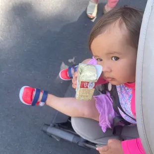 Daughter with butter