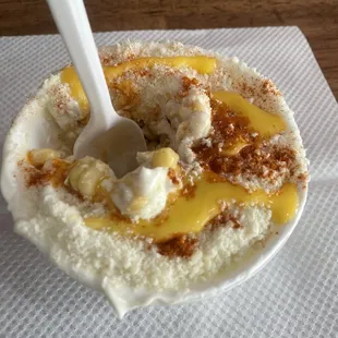 Delicious esquites!! Fresh corn cut off the cob right in front of you