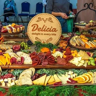 Large charcuterie spread for 200+ guests.
