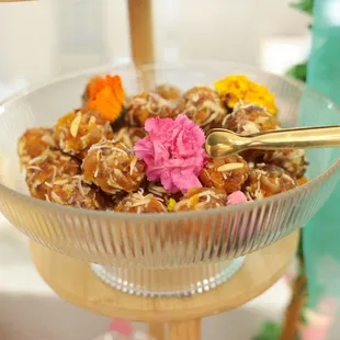 Coconut apricot date balls