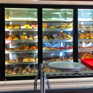 a display of baked goods