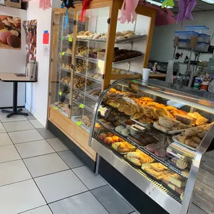 a display of pastries and pastries