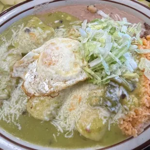 Enchiladas Verdes Beef with Egg