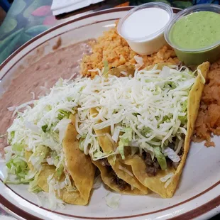 Wednesday Special - 3 Tacos  I got one chicken and 2 ground beef.