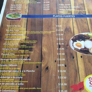 menu