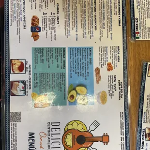 a menu for a mexican restaurant