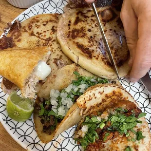 a plate of mexican food