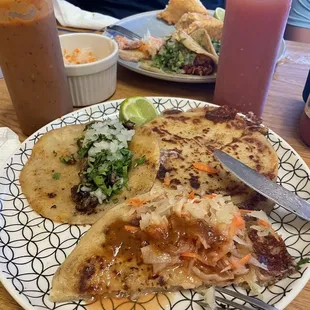 a plate of mexican food