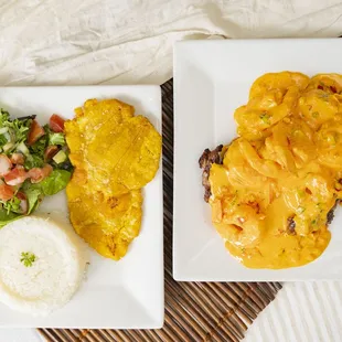 two plates of food