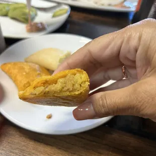 Inside of the beef empanada