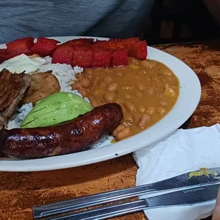 Colombian platter...sausage was my favorite