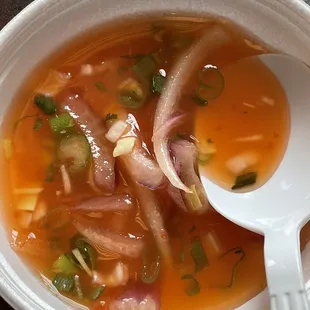 Complimentary sauce for the appetizer, tasted like good ceviche