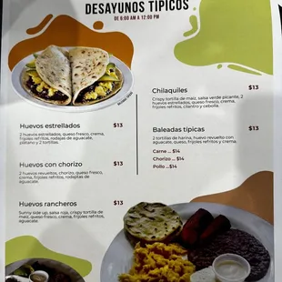 a menu for a mexican restaurant