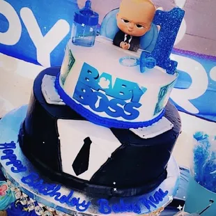 We asked for a baby boss cake and it was perfect