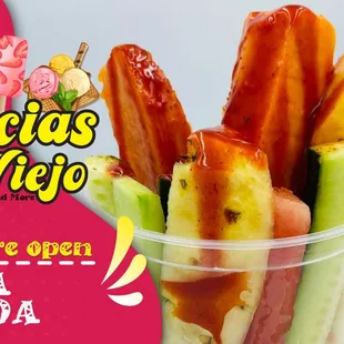 a cup filled with fruit