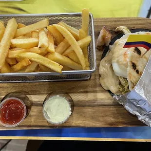 Stuffed arepa, added an egg