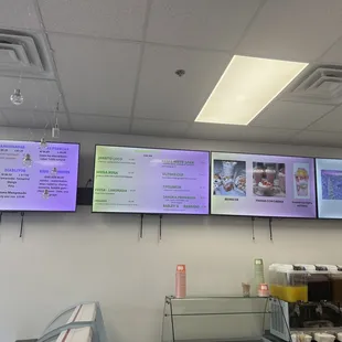 menus on the wall