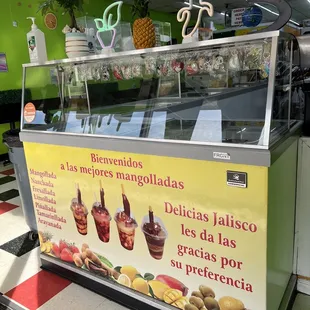 a display of different drinks