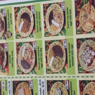 Taco menu