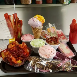 Manzana Loca, vaso de fruta , Paleta de fruta 100% Natural, Ice cream, chocó banana, agua Fresca 100% Natural
