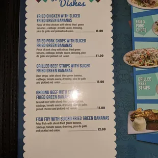 Pictures of the menu