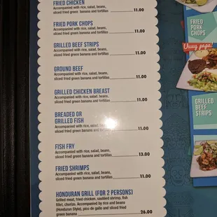 Pictures of the menu