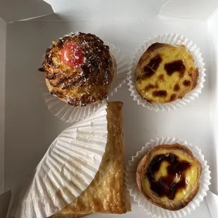 Nata, Apple turnover, coconut pastry