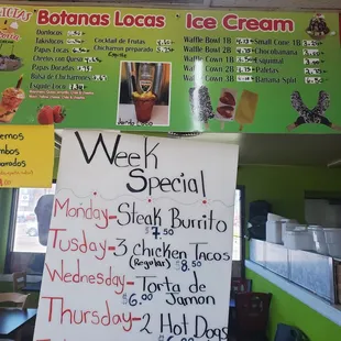 a menu for a restaurant