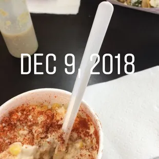 Elotes and tacos