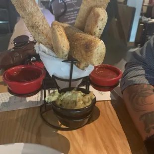 free bread sticks with a small pizza if you go on yelp