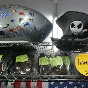 a variety of items on display