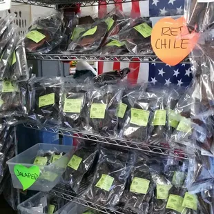 a large display of meat