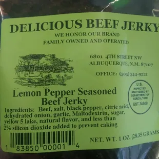 Lemon pepper beef jerky