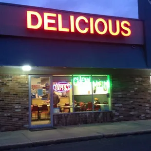 The storefront in the strip mall.