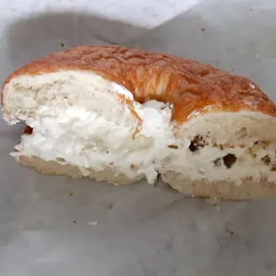 Cheesey bagel with jalapeno cream cheese