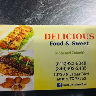 a picture of a business card