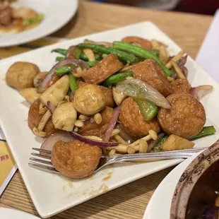 a plate of food on a table