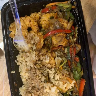 5 spicy shrimp and fried rice