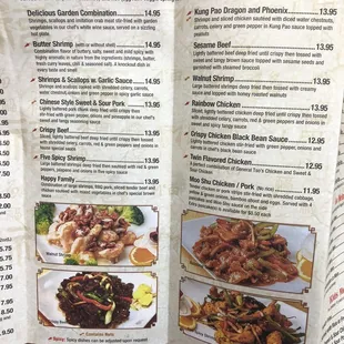 chicken wings and fried chicken, menu