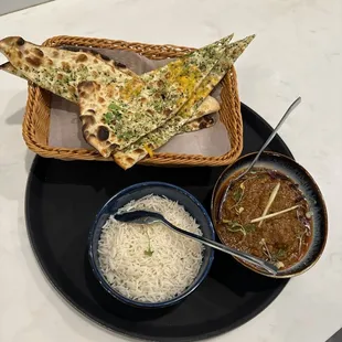 Rogan Josh lamb with delicious special naan