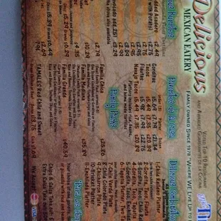 Regular menu