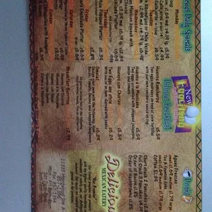 the menu
