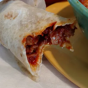 Yummy droolworthy burrito and other goodies. Nom nom